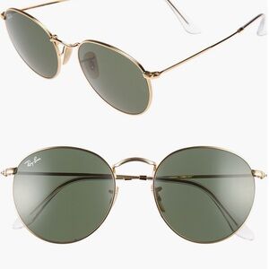 Ray Ban Icons 53mm Retro Sunglasses, Color: Gold/ Green
